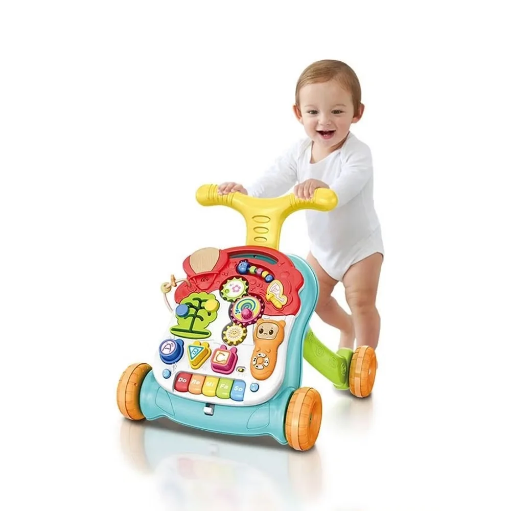 Little Angel 2-in-1 Learning Baby Walker with Detachable Musical Activity Panel, Lights, Piano Keys and Play Table, Blue - N5218A - Image 2