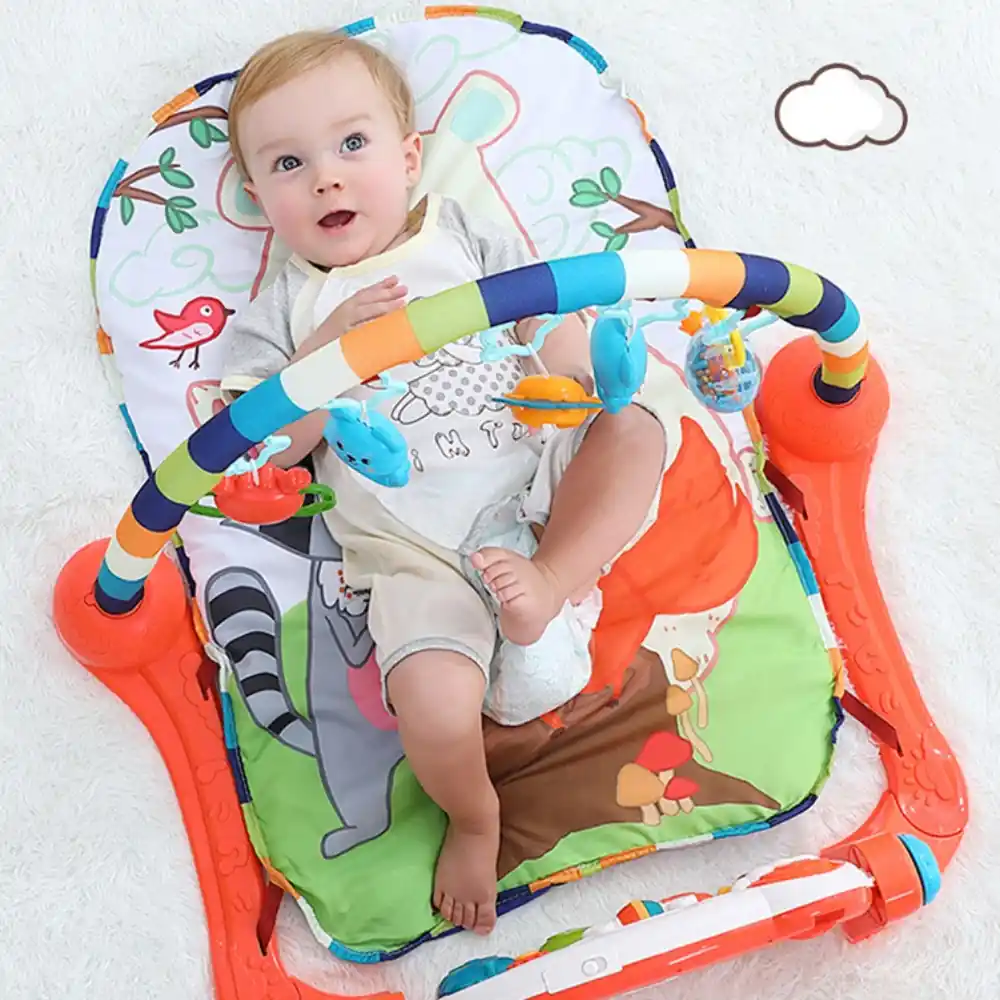 Little Angel Baby 2-in-1 Musical Piano Play Gym and Activity Mat with Fitness Frame and Interactive Floor Toys - N5171 - Image 2