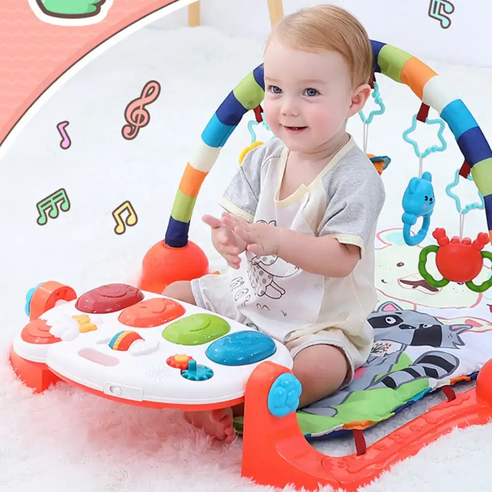 Little Angel Baby 2-in-1 Musical Piano Play Gym and Activity Mat with Fitness Frame and Interactive Floor Toys - N5171 - Image 5