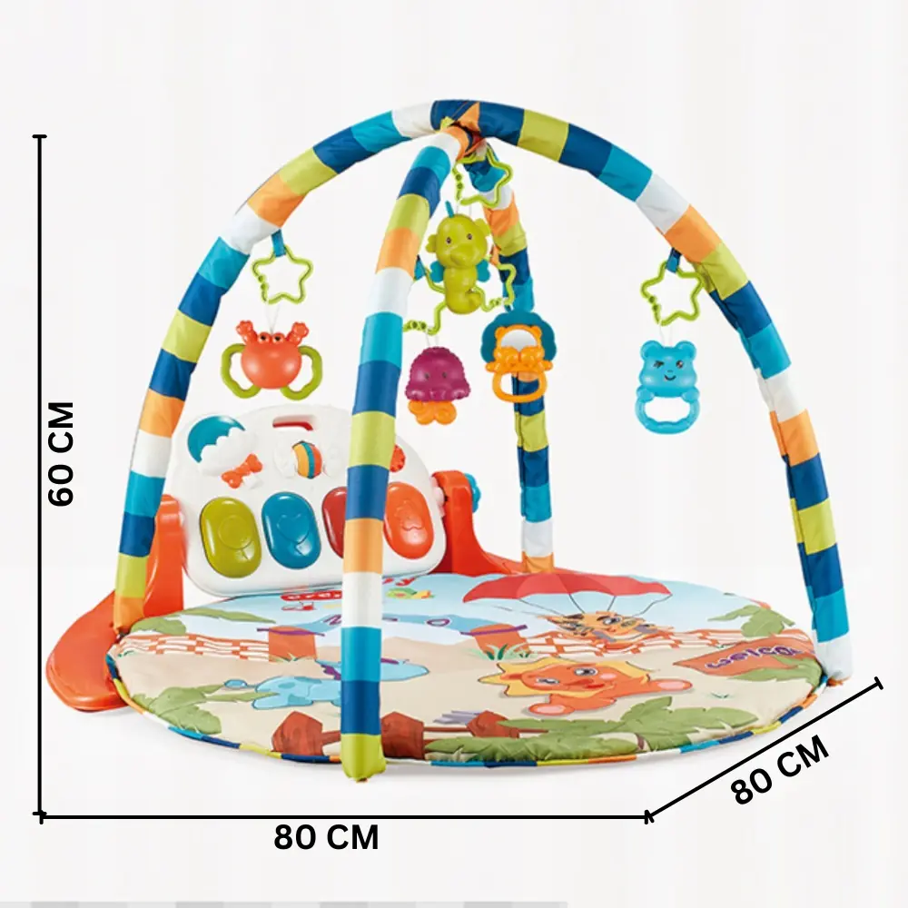 Little Angel Baby Musical Play Gym and Activity Mat with Hanging Rattles, Large Piano Keys and Raised-Side Ball Pit - N1516A - Image 7