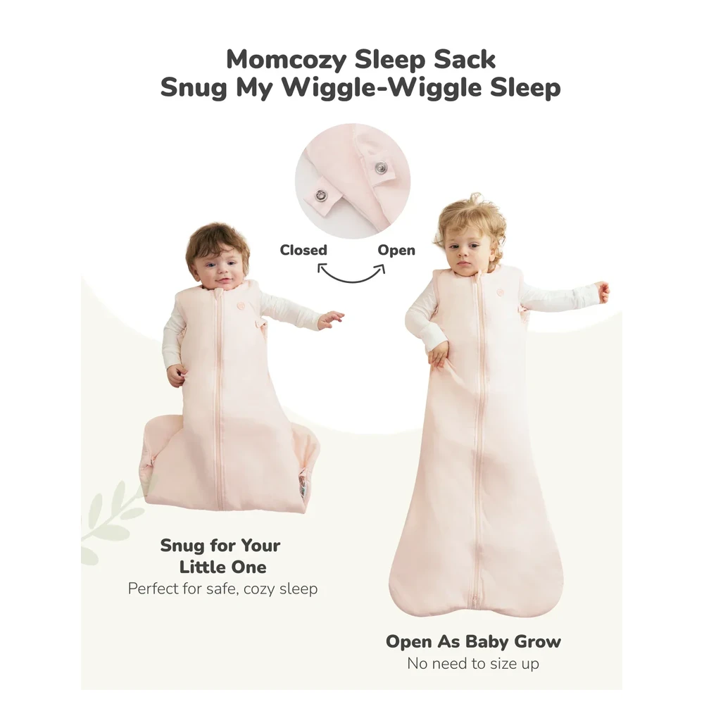 Momcozy Sleep Sack SB011 Pink, M, 1.5 TOG, Two-Way Zipper - VD-840506411142 - Image 4