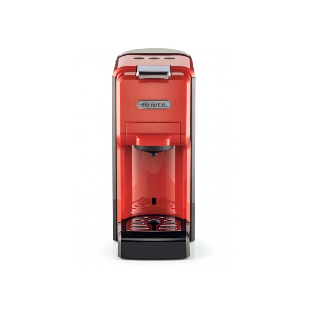 Ariete 19-Bar Espresso Coffee Machine for Nespresso and Dolce Gusto Capsules, ESE Pods and Ground Coffee with Adjustable Coffee Length, Red - MOD.1304.12