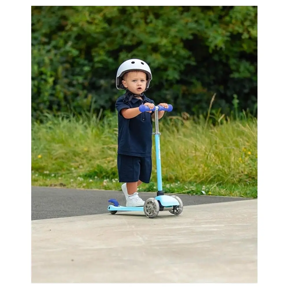 Boldcube x Little Tikes Teeny 3-Wheel Kids Scooter with LED Light-Up Wheels, Lean-to-Steer, Removable Handlebar, 2-5 Years, Blue-Navy - T3WS01-87 - Image 5