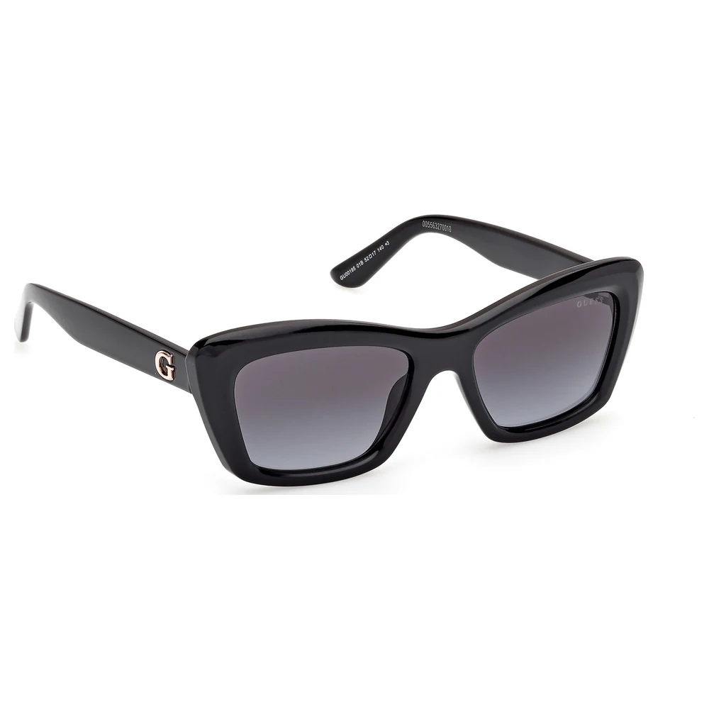 Guess Women Rectangular Sunglasses in Shiny Black with Grey Gradient Lenses, Sculpted Upswept Corners and Metal G Logo Temples - GU0019501B52 - Image 3