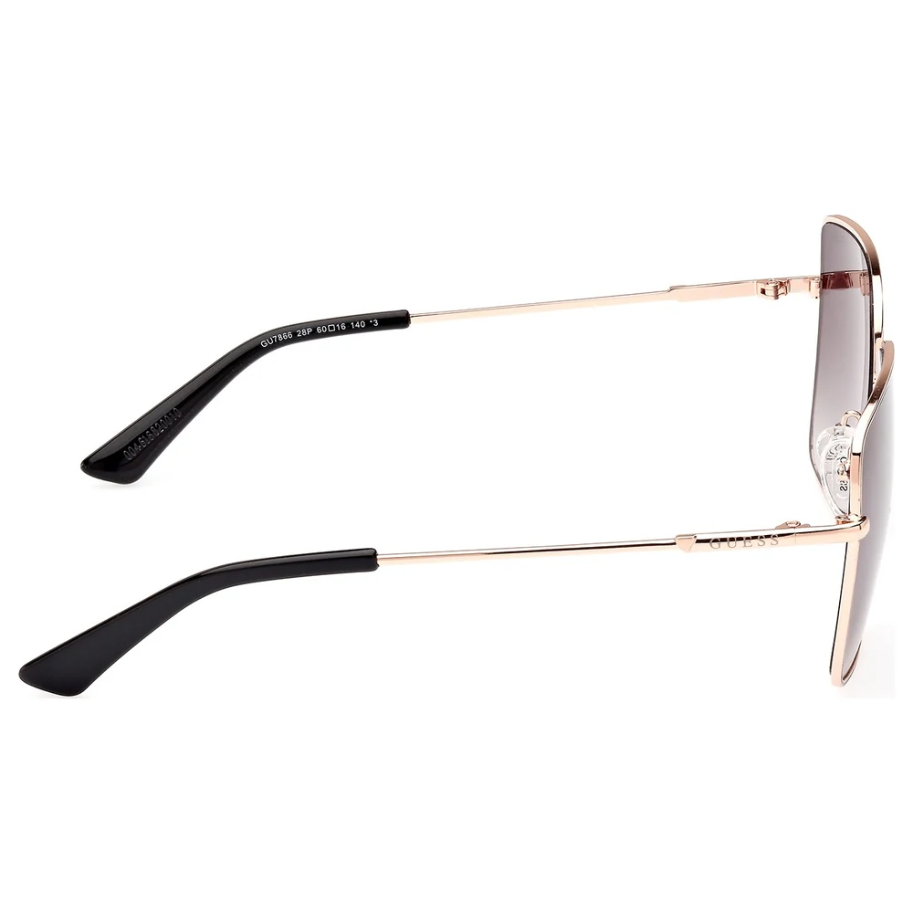 Guess Women Square Metal Sunglasses in Shiny Rose Gold with Gradient Green Lenses, 100 Percent UV Protection and Nose Pads - GU786628P60 - Image 5