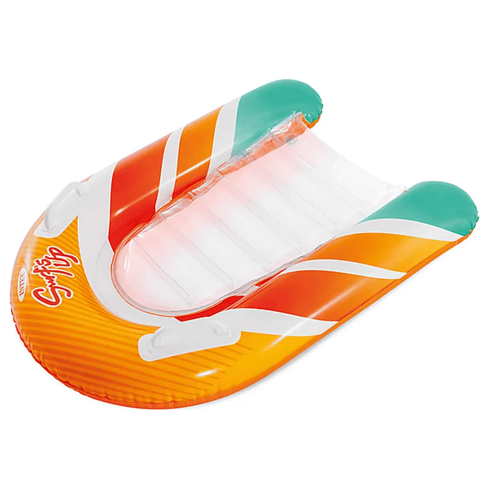 Intex Surf's Up Riders Inflatable Kids Pool Float with Clear Base and Two Handles, Two Air Chambers, Repair Patch, 6 Years+, Assorted Styles - 58172