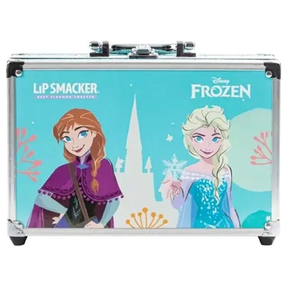 Markwins Lip Smacker Disney Frozen Makeup Train Case, 40+ Piece Kids Set with 20 Lip Glosses, 20 Eyeshadows and Nail Polish, Carry Handle, 3 Years+ - 1510689E