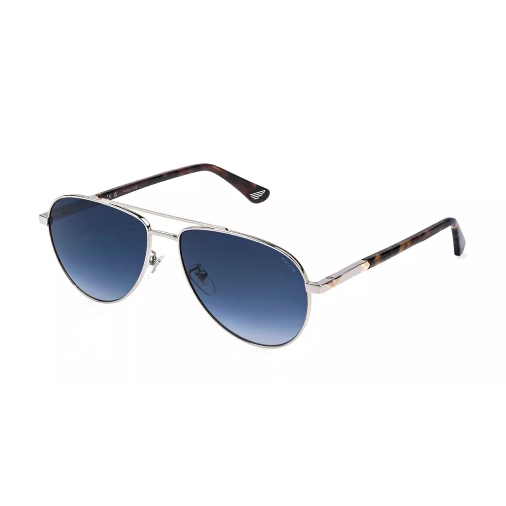 Police Mens Aviator Sunglasses, Blue Gradient Lenses - SPLR77M610579