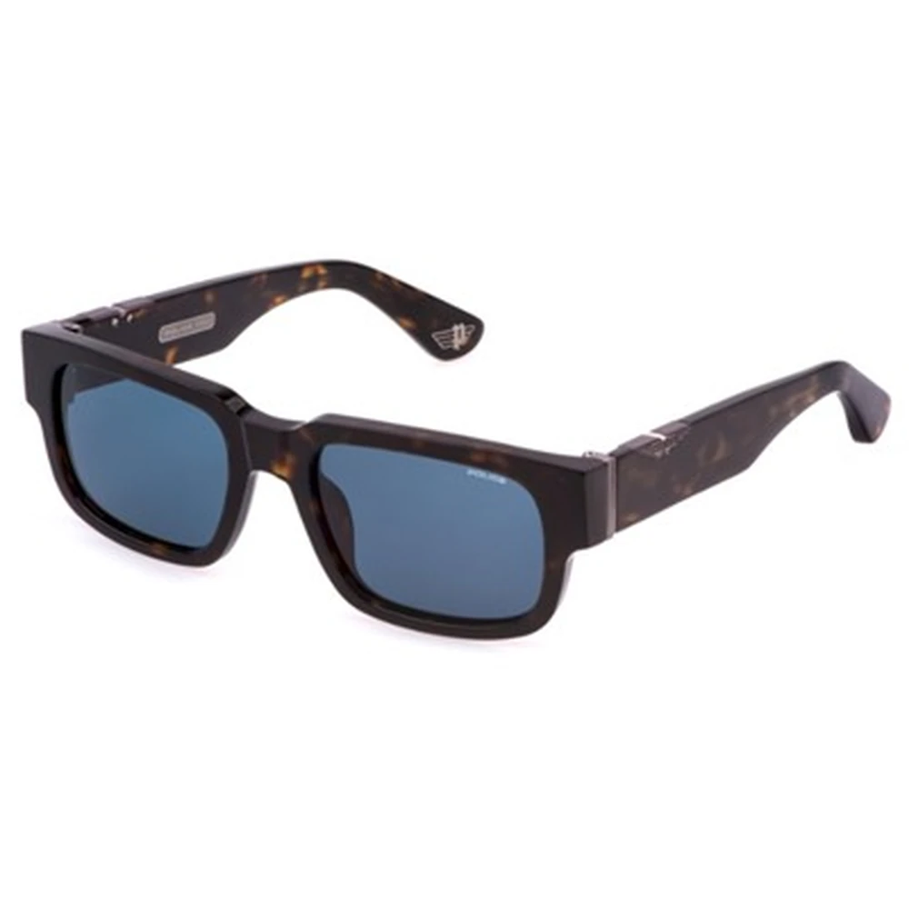 Police Mens Square Sunglasses, Blue Lenses - SPLP24M540722