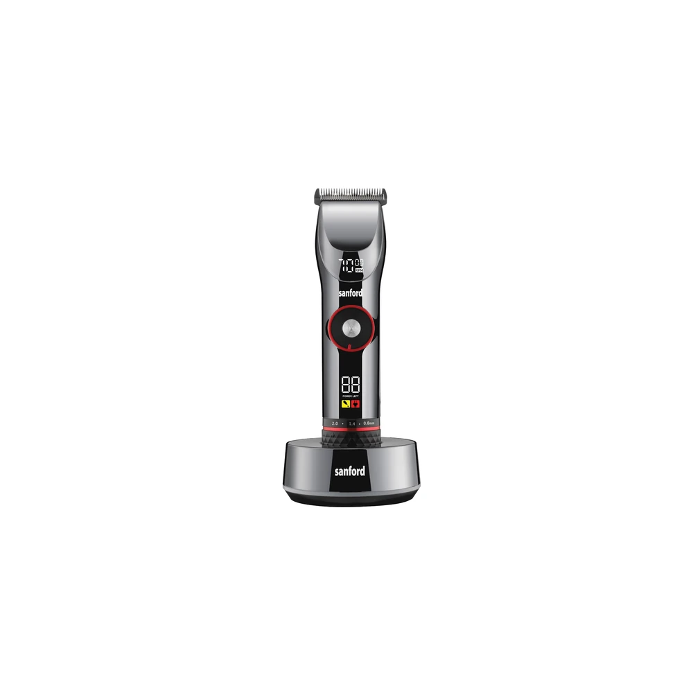 Sanford Rechargeable Corded and Cordless Hair Clipper with Ceramic Moving Blade, LED Display, Turbo Mode and Adjustable Cutting Length - SF9722HC PG