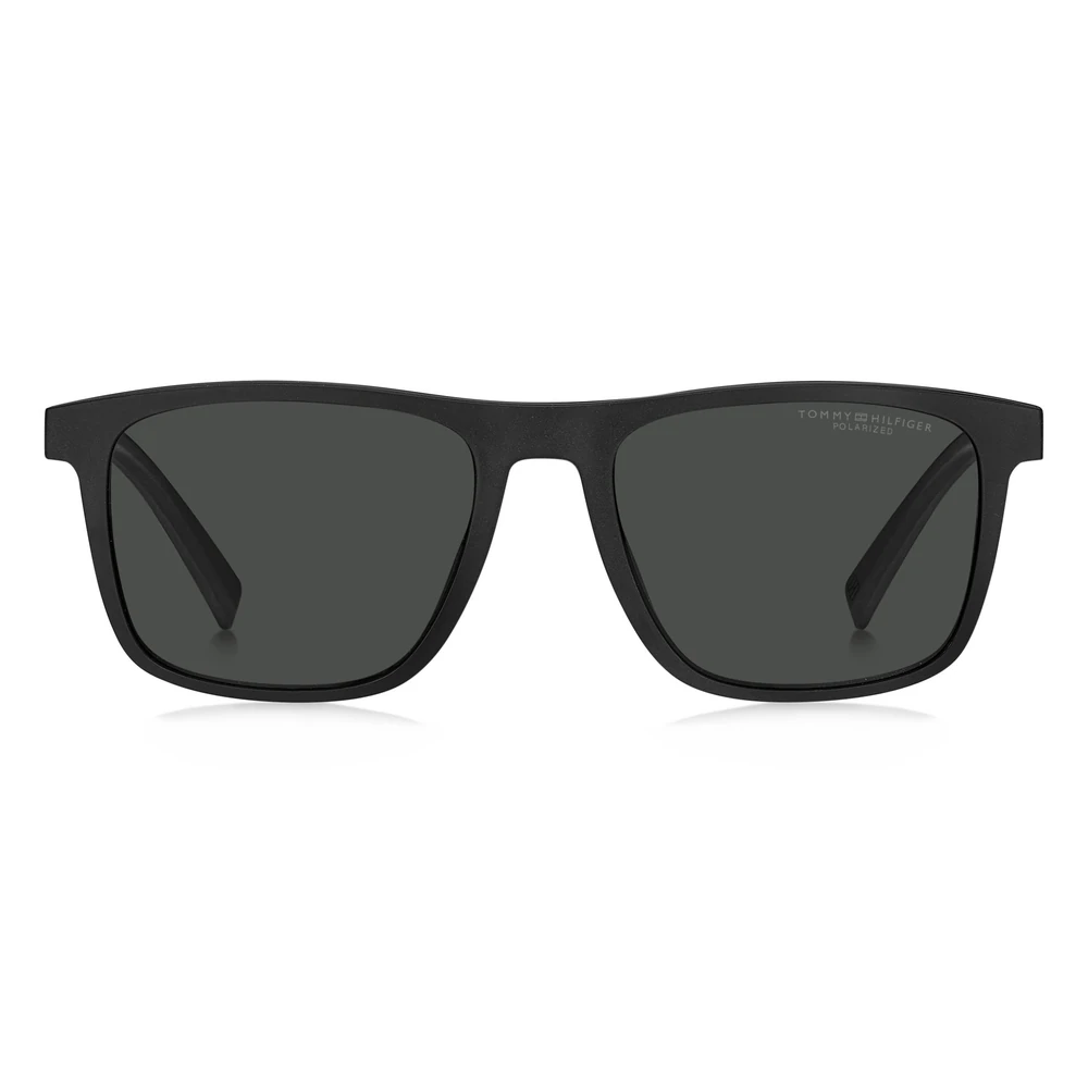 Tommy Hilfiger Mens Rectangular Sunglasses, Grey Polarized Lenses, Full Rim - TH-1903-CS-807