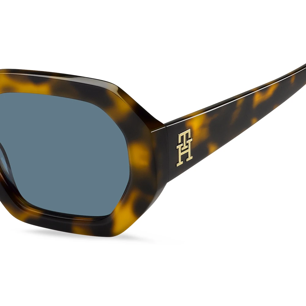 Tommy Hilfiger Womens UV Protected Rectangular Geometrical Sunglasses, Blue Lenses - TH-2155-S-EPZ - Image 5