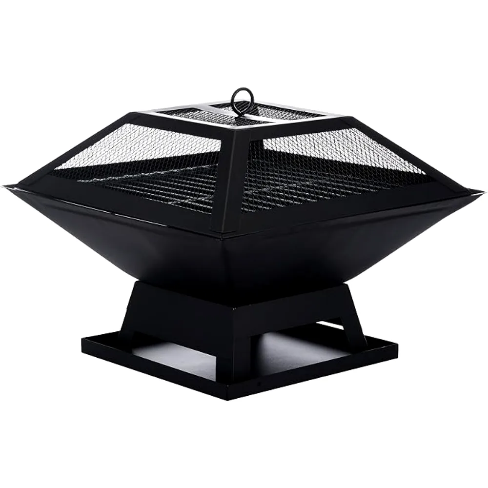 Bad Axe The Chopping Block Firepit, Cast Iron Fire Pit for Outdoor Cooking, Roast Sausages & Marshmallows, Easy Assembly, Durable Build - BXFP10