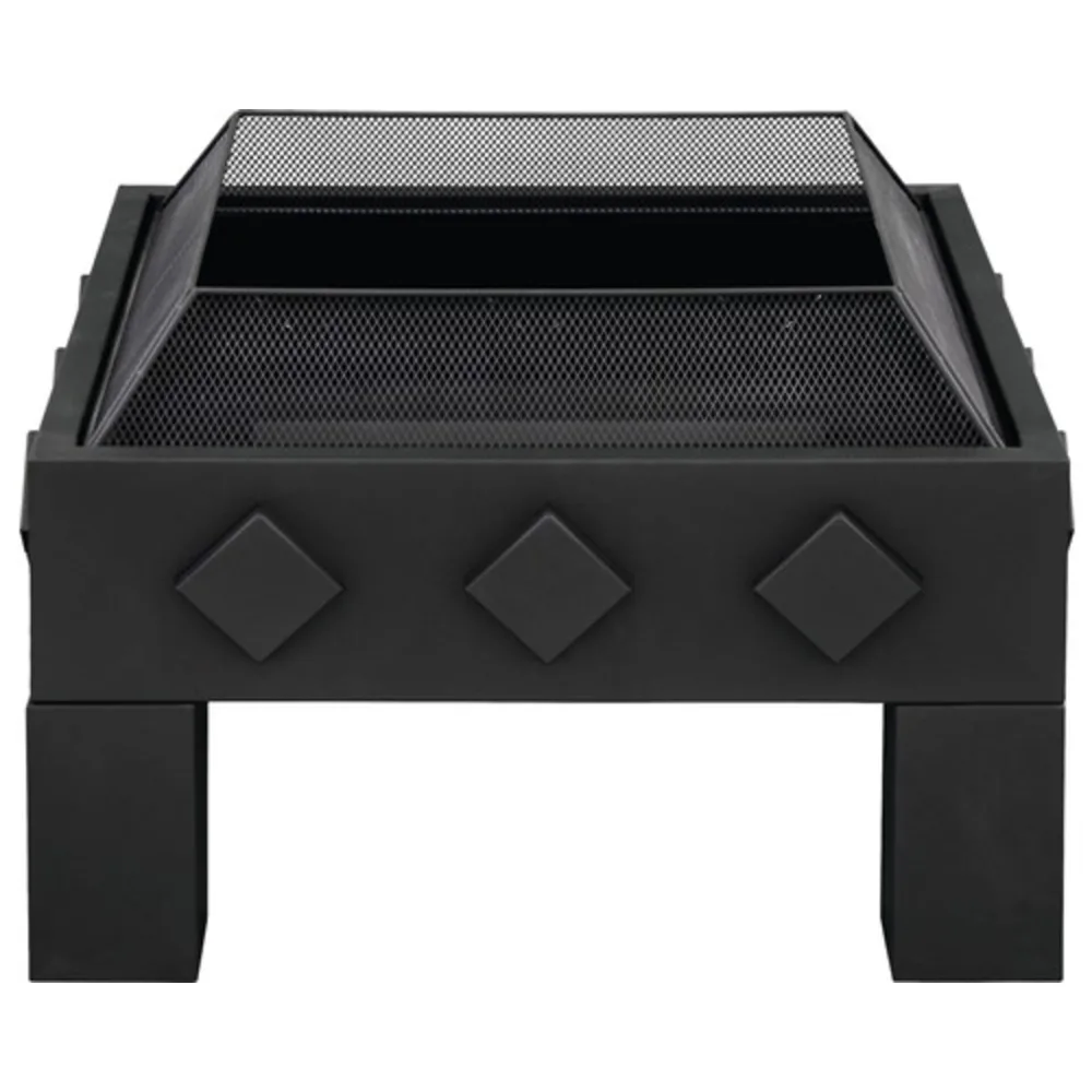 Bad Axe The Spark Firepit, Modern Geometric Steel Fire Pit with Built-In Spark Screen, Spacious Fire Area for Garden, Patio, Camping & Beach - BXFP15 - Image 4