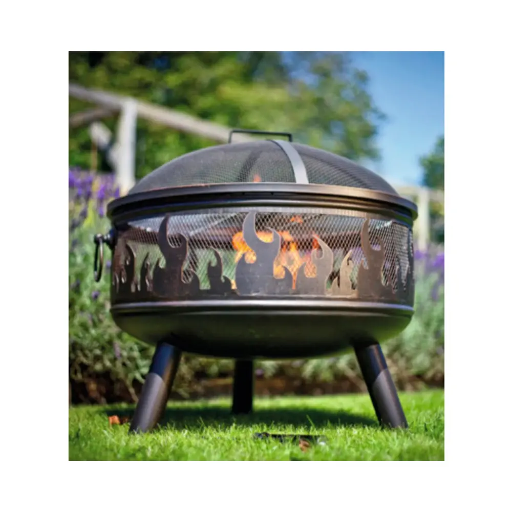 Bad Axe Wild Embers Firepit, 360 Degree Flame View, Protective Spark Screen Lid, Wood & Charcoal Compatible, Portable Outdoor Fire Pit - BXFP16 - Image 5