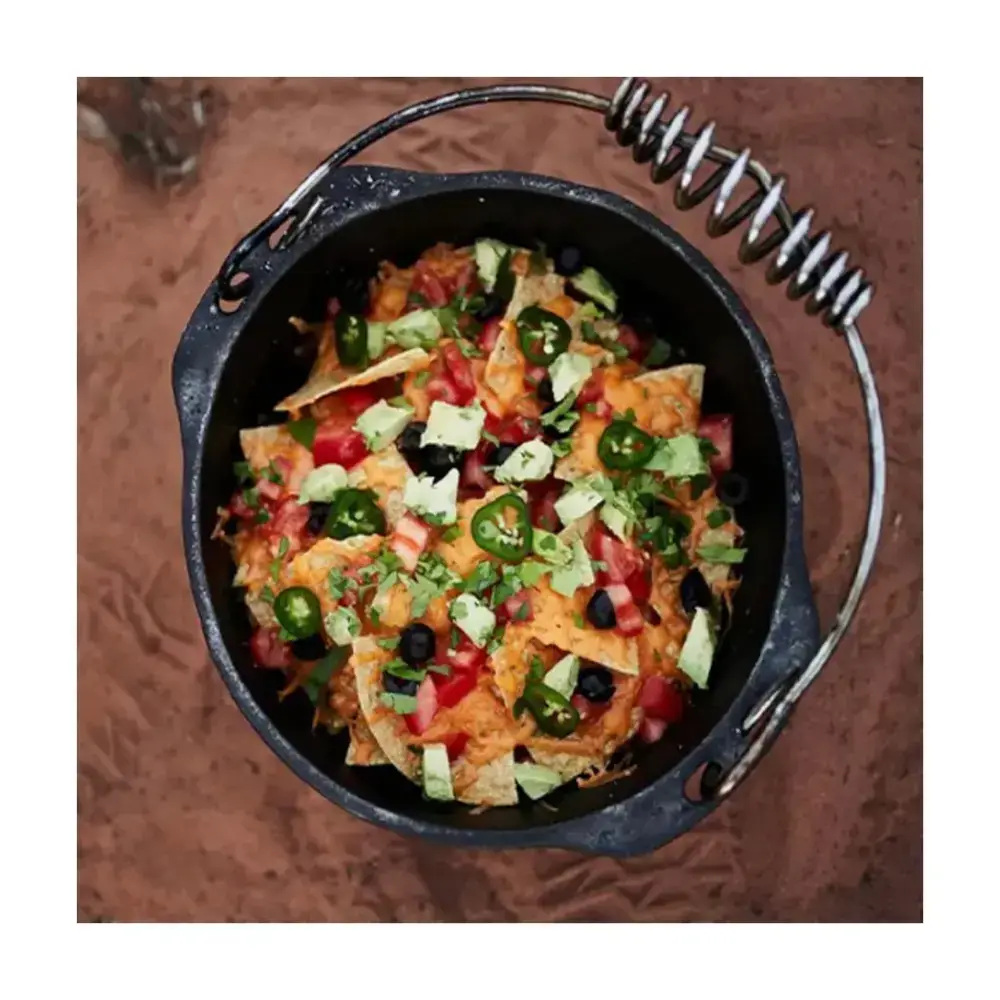 Barebones 12 Inch Dutch Oven Classic, Cast Iron with Venting Lid & Briquette Heating Guide, Extra-Wide Stackable Base, Indoor & Outdoor, Soft White - CKW-308 - Image 3