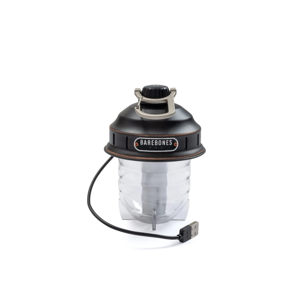 Barebones Beacon Hanging Lantern, Rechargeable Dimmable LED Camp Light, 3W Warm 3000K, Up to 200 Hours, Carabiner & Stand Base, Antique Bronze - LIV-295 - Image 5