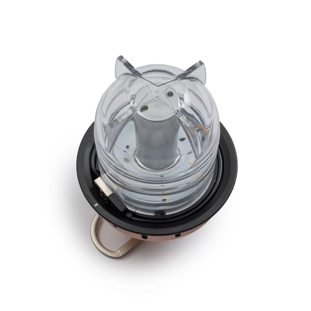 Barebones Beacon Hanging Lantern, Rechargeable Dimmable LED Camp Light, 3W Warm 3000K, Up to 200 Hours, Carabiner & Stand Base, Copper - LIV-297 - Image 4
