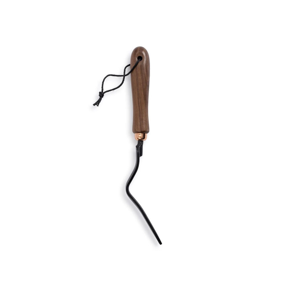 Barebones Dandelion Weeding Fork, Heat-Treated Stainless Steel V-Blade, Ergonomic Walnut Handle, Garden Tool for Deep-Rooted Weeds, Walnut and Black - GDN-093 - Image 2