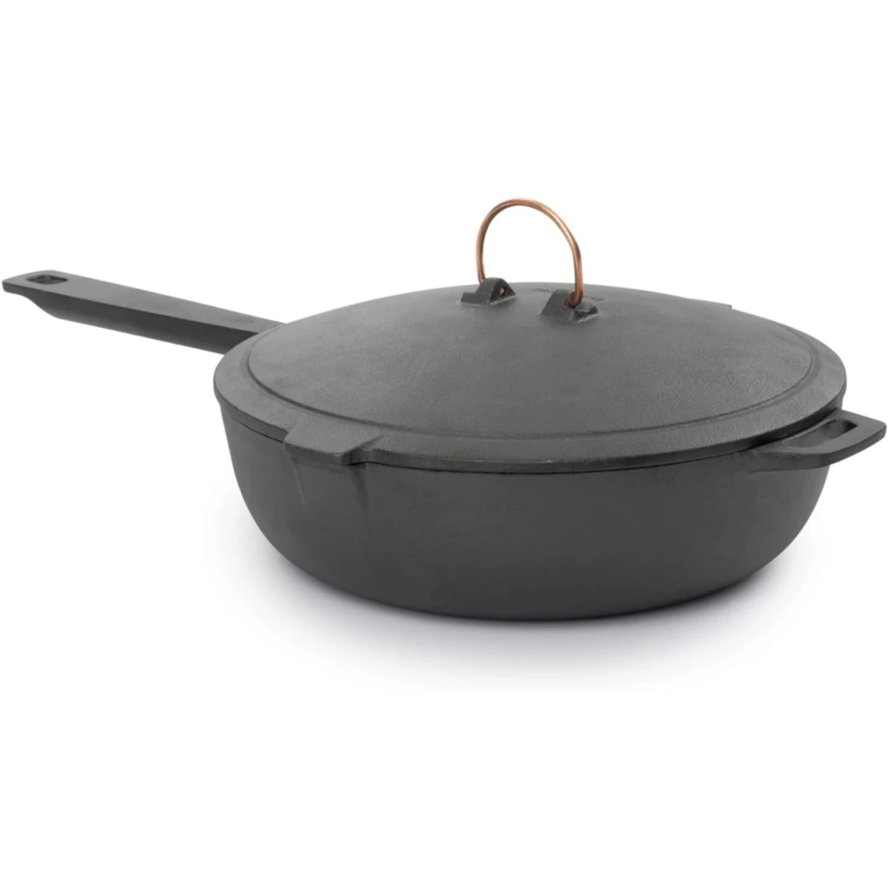 Barebones Enamel Lined Cast Iron Skillet 12 Inch, Smooth Enamel Interior, Easy Clean, For Frying, Searing, Sauteing and Baking, Charcoal - CKW-1105 - Image 3