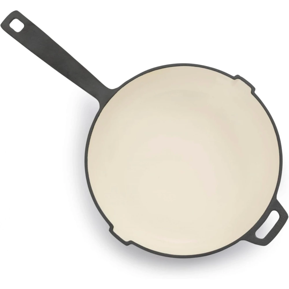 Barebones Enamel Lined Cast Iron Skillet 12 Inch, Smooth Enamel Interior, Easy Clean, For Frying, Searing, Sauteing and Baking, Charcoal - CKW-1105 - Image 4