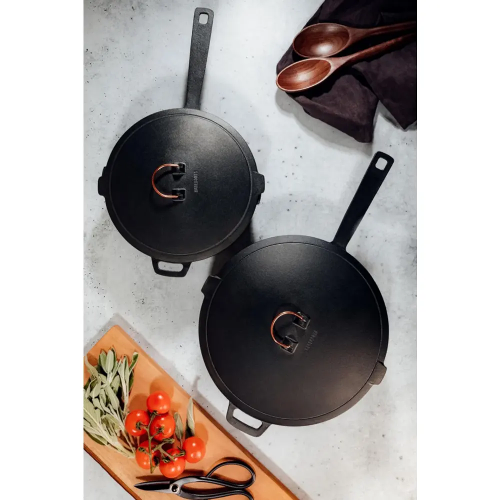 Barebones Enamel Lined Cast Iron Skillet 12 Inch, Smooth Enamel Interior, Easy Clean, For Frying, Searing, Sauteing and Baking, Charcoal - CKW-1105 - Image 5