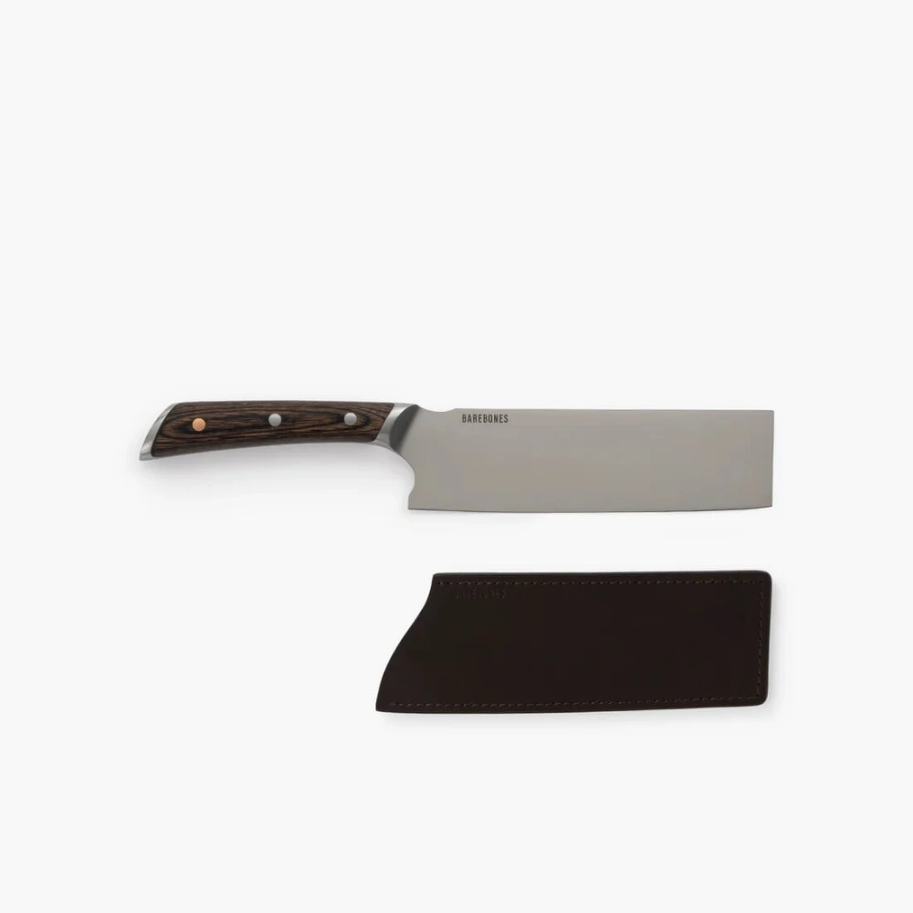 Barebones No 7 Nakiri Knife, Japanese Vegetable Knife, 50CrMoV15 Stainless Steel Full-Tang Blade, For Chopping and Chiffonading, Pakkawood Handle - CKW-493