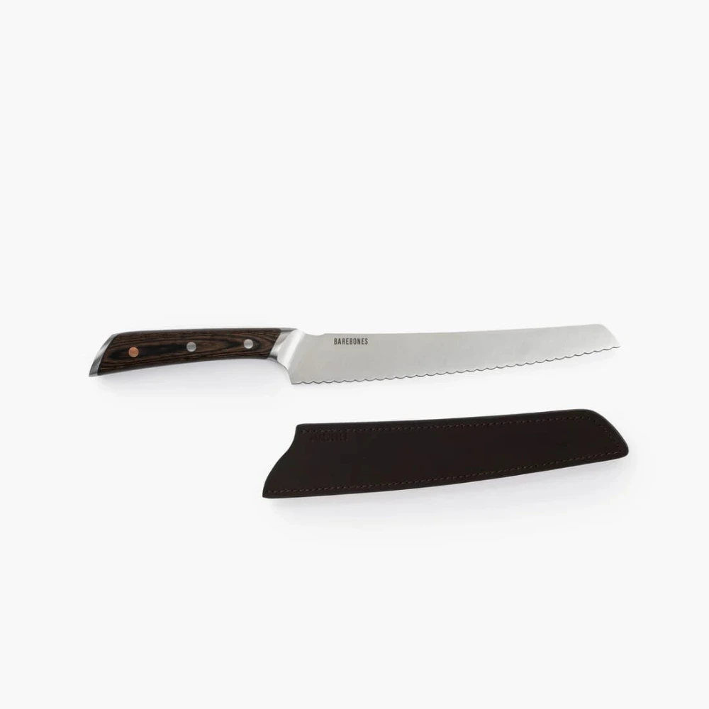 Barebones No 9 Bread Knife, 14 Inch Serrated 50CrMoV15 Stainless Steel Full-Tang Blade, For Bread and Cakes, Pakkawood Handle - CKW-492