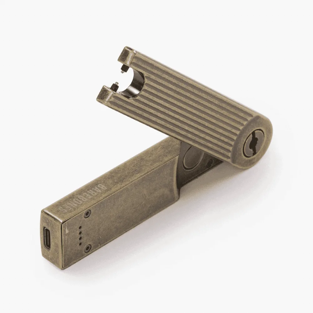 Barebones Pivot Arc Lighter, Rechargeable Electric Plasma Lighter, Windproof, Pivoting Arm, Die-Cast Zinc with Tumbled Brass Finish, Brass - HMS-2145 - Image 2