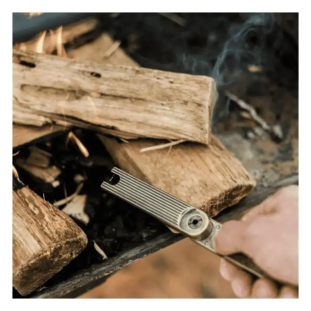 Barebones Pivot Arc Lighter, Rechargeable Electric Plasma Lighter, Windproof, Pivoting Arm, Die-Cast Zinc with Tumbled Brass Finish, Brass - HMS-2145 - Image 3
