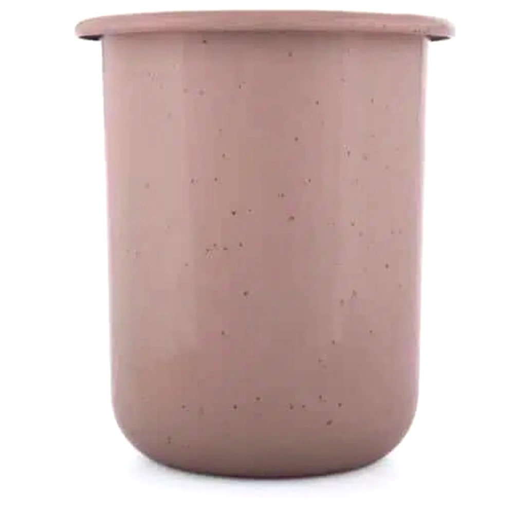 Barebones Rolled Enamelware Cup Set of 4, Heavy-Gauge Steel with Double-Coated Enamel, Oven, Freezer and Dishwasher Safe, Stackable, Dusty Rose - CKW-1067