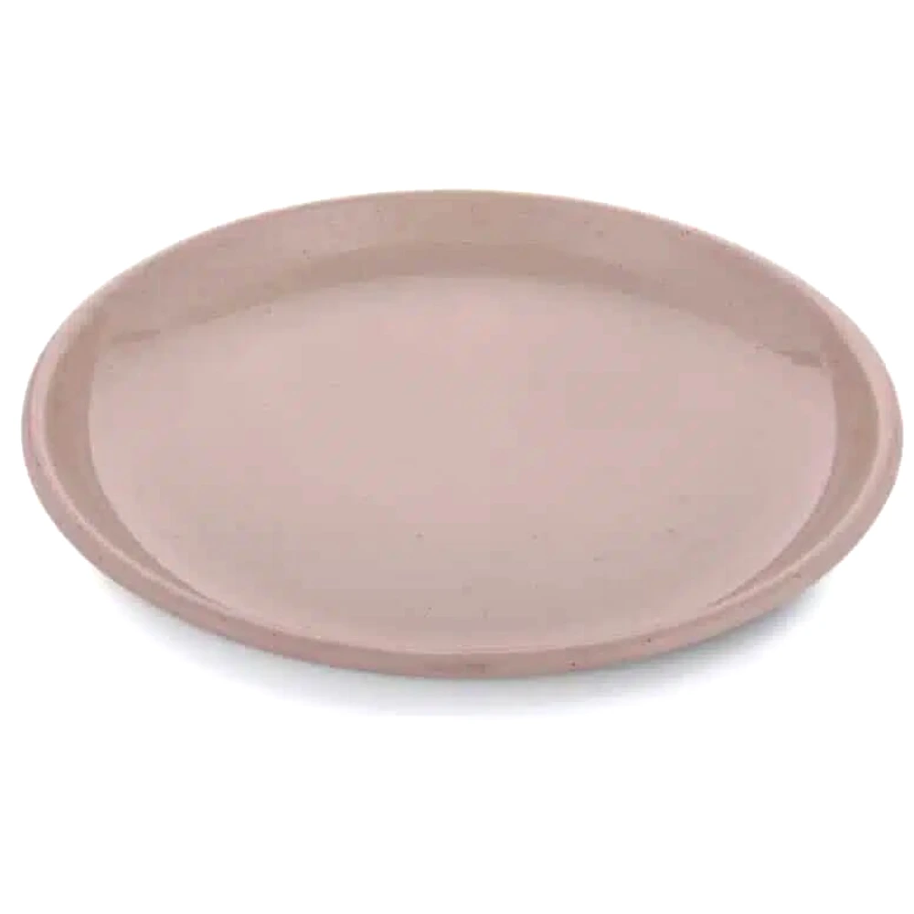Barebones Rolled Enamelware Plate Set of 4, Heavy-Gauge Steel with Double-Coated Enamel, Oven, Freezer and Dishwasher Safe, Dusty Rose - CKW-1066