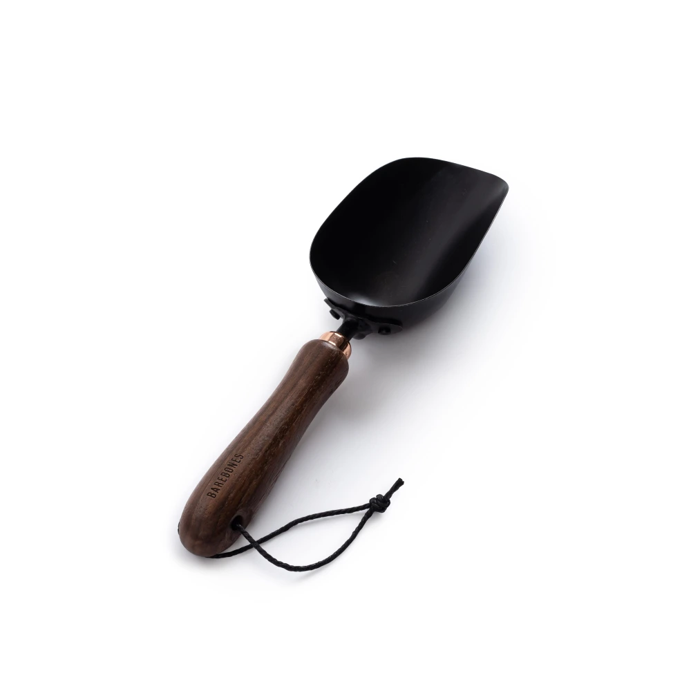 Barebones Small Garden Spoon Scoop, Heat-Treated Stainless Steel Blade, Deep Belly and High Sides, Ergonomic Handle, Walnut and Black - GDN-092 - Image 5