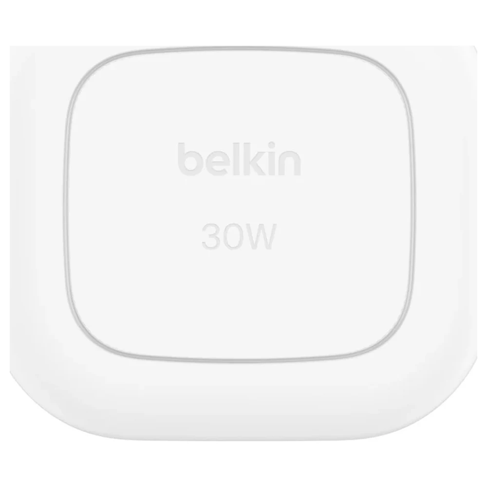 Belkin BoostCharge Compact 30W USB-C PD 3.1 Wall Charger with 1m USB-C to USB-C Cable, Foldable UK Plug Pins, Fast Charging for iPhone, Galaxy and iPad, White - BL-AC-USBC-A008-30W-CBL-CC - Image 3