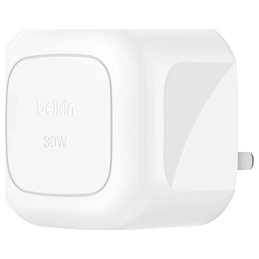 Belkin BoostCharge Compact 30W USB-C PD 3.1 Wall Charger with 1m USB-C to USB-C Cable, Foldable UK Plug Pins, Fast Charging for iPhone, Galaxy and iPad, White - BL-AC-USBC-A008-30W-CBL-CC - Image 4