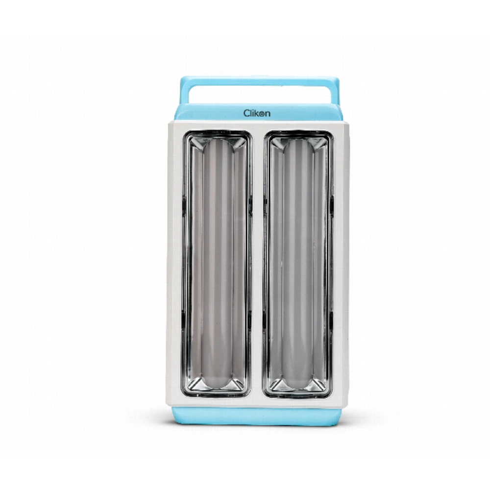Clikon Rechargeable Emergency Light, 25W LED, 7000mAh Built In Lithium Battery, Up to 10 Hours Runtime, 5V USB Power Bank, Three Lighting Modes, White and Blue - CK8328