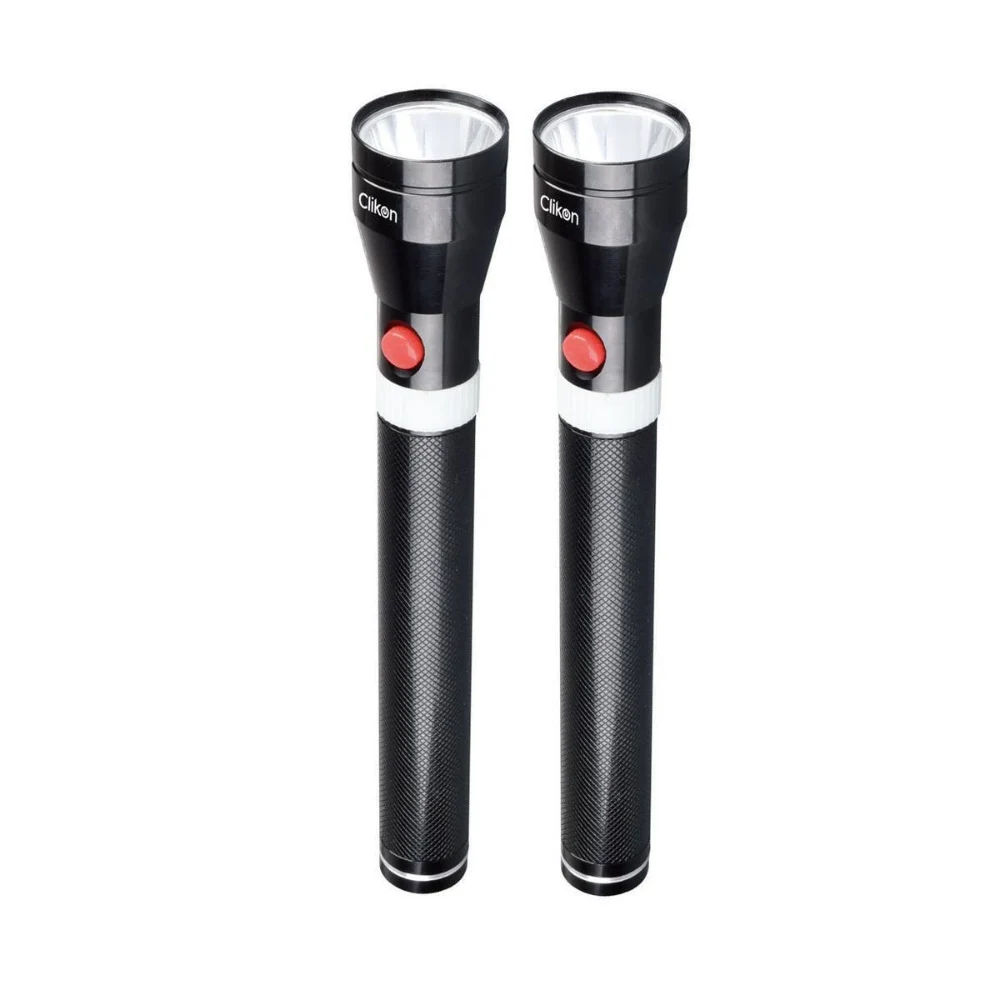 Clikon Rechargeable LED Flashlight, Multiple Light Modes, Rechargeable Lithium Ion Battery, Compact and Lightweight Design, Robust Aluminum Body, Black - CK8311