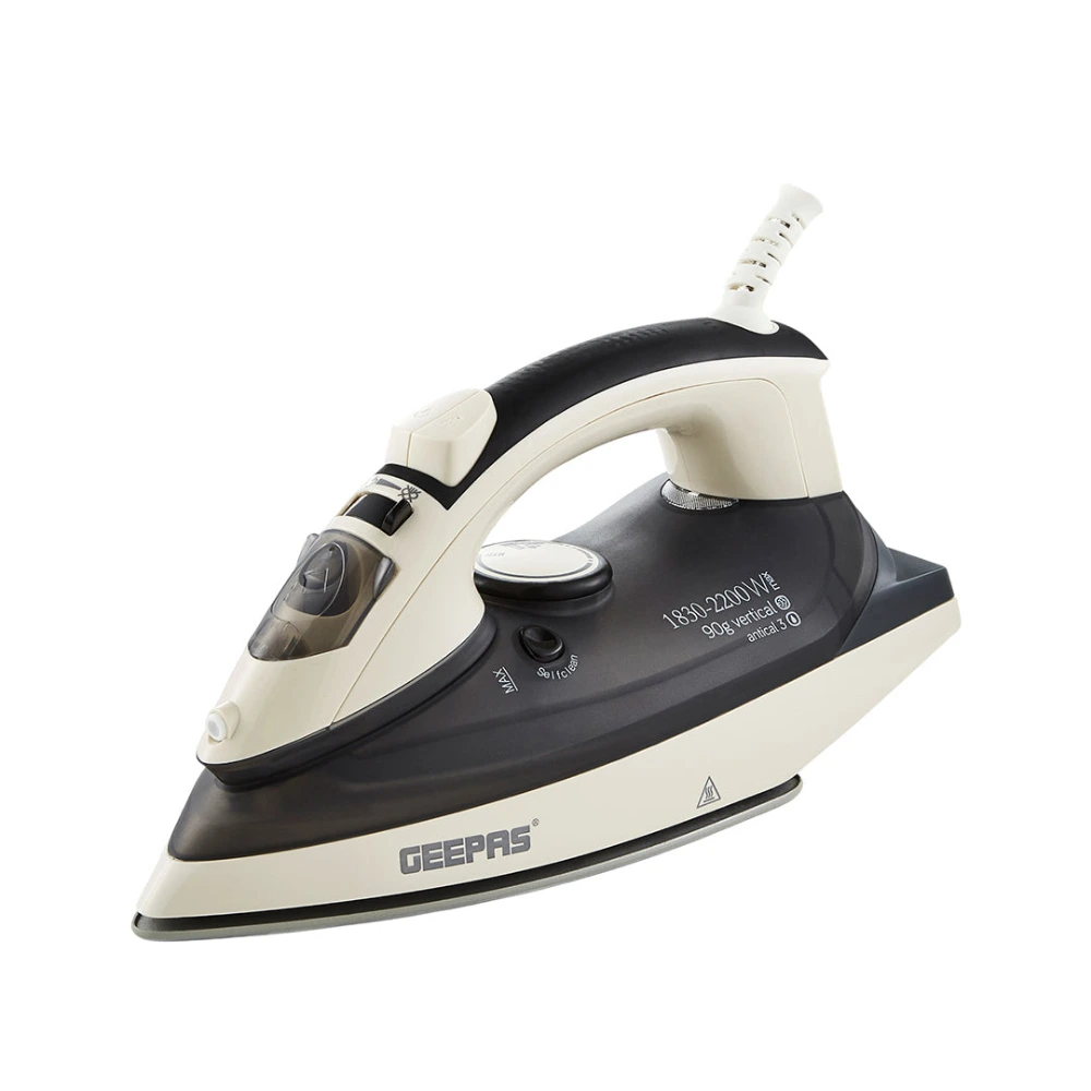 Geepas Ceramic Steam Iron, 1830-2200W, Ceramic Soleplate, Variable Steam Control, Vertical Steam Function, 320ml Water Tank, Wet and Dry Ironing - GSI24013UK