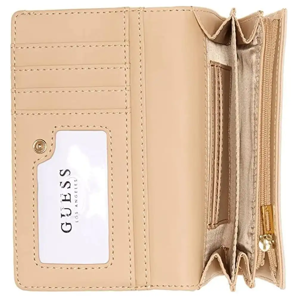 GUESS Giana Women's Phone Organizer Wristlet Wallet, Wine Faux Leather with Embossed G Logo, Gold-Tone Push-Lock Flap and Wrist Strap - Image 3