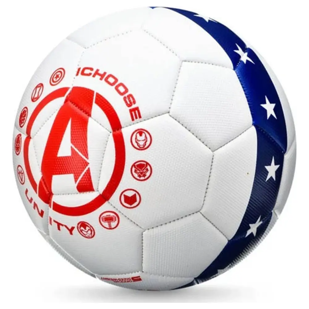 Marvel Captain America Size 5 Football with Shield Emblem and Star-Stripe Band, Textured Grip Surface, White, Red and Blue - ST-MVL012 - Image 3