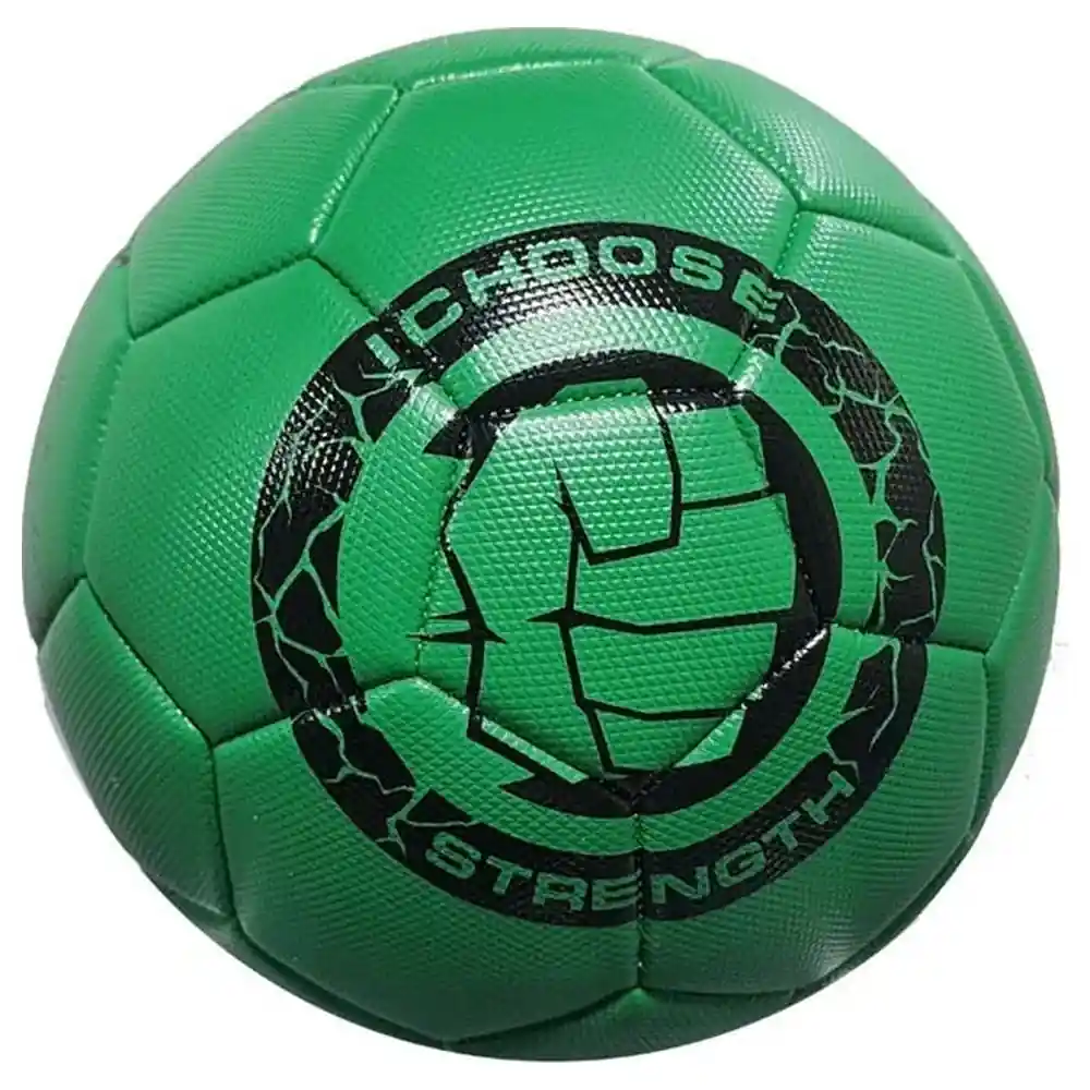 Marvel Hulk Football with Smash Fist Emblem and Cracked-Rock Band, Textured Grip, Synthetic Cover, Green, 3 Years+ - ST-MVL014