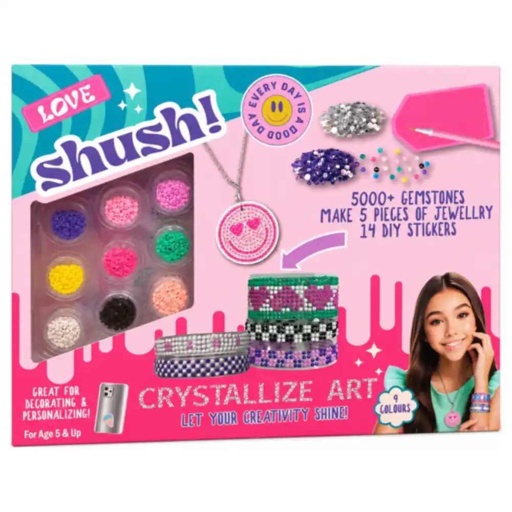 Shush! Crystallize Art Set, Gem Jewellery Making Kit with Drill Pen, 5000+ Gemstones, Necklace and Bracelets, 43 Pieces, 5 Years+ - 35480 - Image 2
