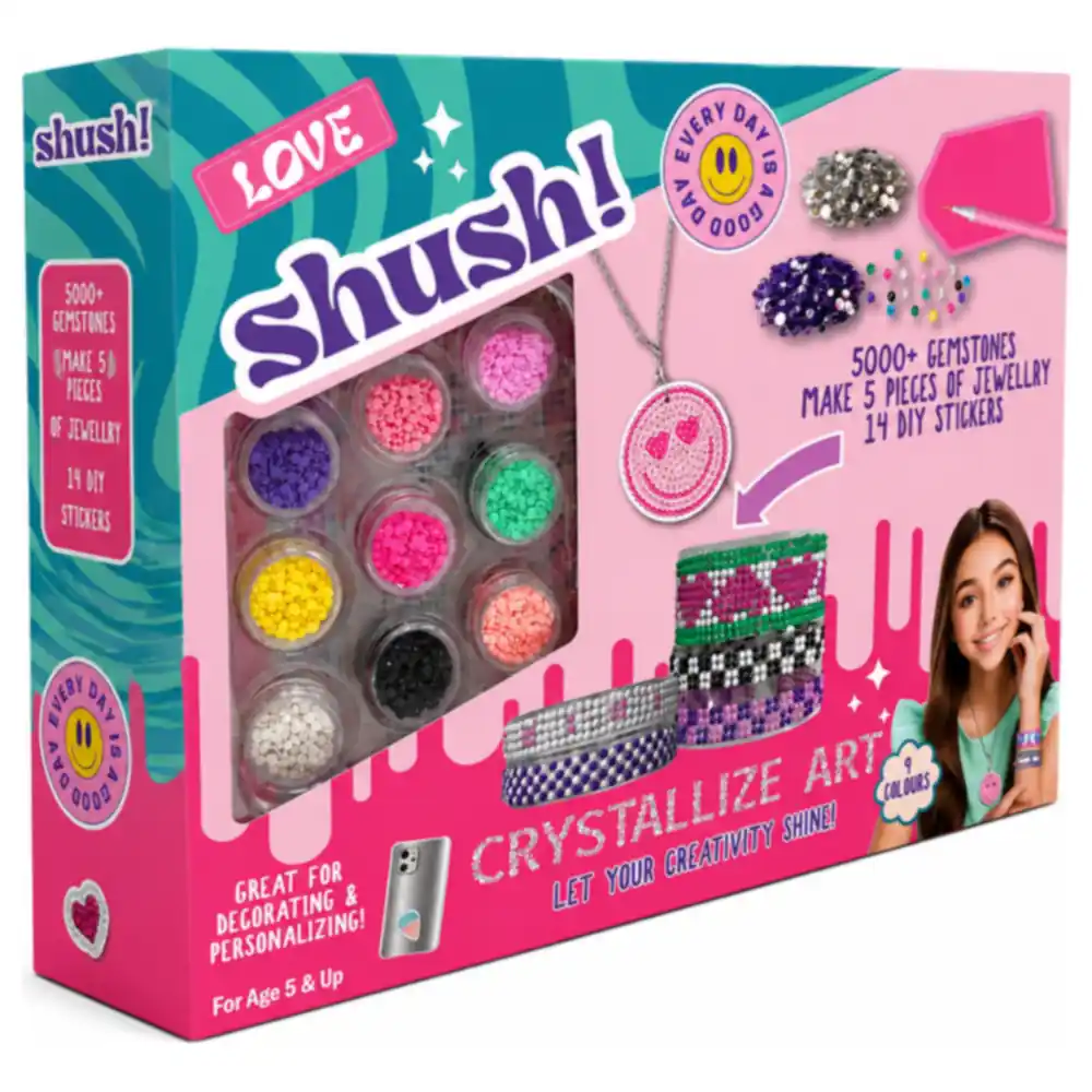 Shush! Crystallize Art Set, Gem Jewellery Making Kit with Drill Pen, 5000+ Gemstones, Necklace and Bracelets, 43 Pieces, 5 Years+ - 35480 - Image 3
