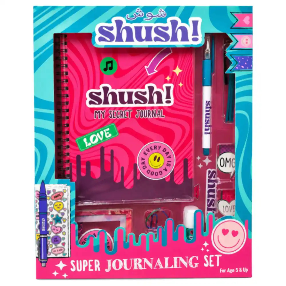 Shush! Super Journaling Set with Secret Journal, Glitter Washi Tape, Magnetic Bookmarks and Stickers, 31-Piece Kids Stationery Kit, 5 Years+ - 35479 - Image 2