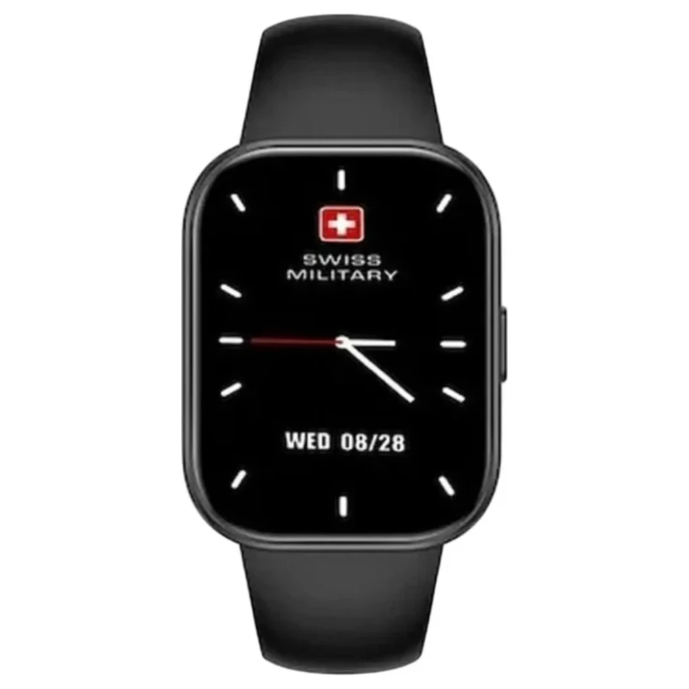 Swiss Military Rhine 3 Smart Band with Bluetooth Calling, IPS Touchscreen, Heart Rate, Blood Pressure and SpO2 Monitoring, 7-10 Day Battery, Arabic and English Menus, Black - SM-BAND-RHINE3-BLKFBLKS