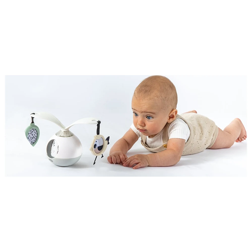 Tiny Love Black and White Decor 2-in-1 Tummy Time Mobile Entertainer with 360 Degree Rotating Arms, Music and Lights, Mirror and Peek-a-Boo Window, 0m+ - 3333130871 - Image 4