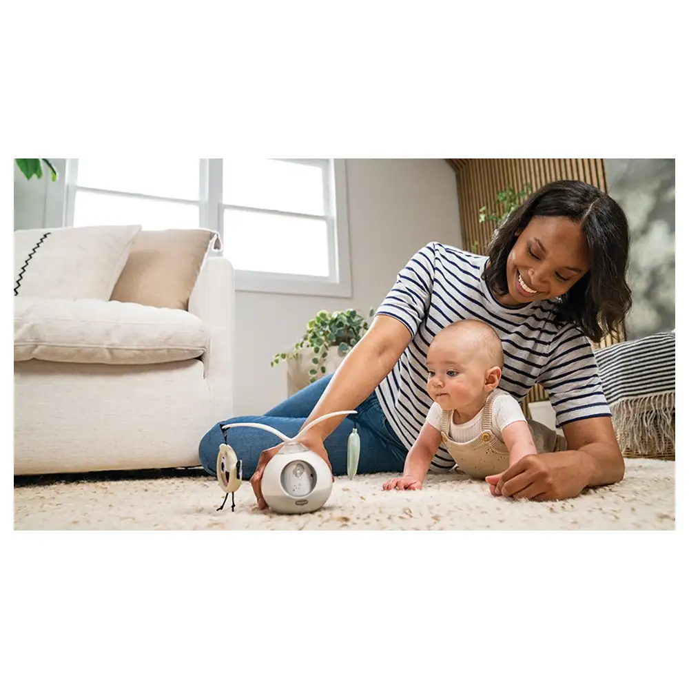 Tiny Love Black and White Decor 2-in-1 Tummy Time Mobile Entertainer with 360 Degree Rotating Arms, Music and Lights, Mirror and Peek-a-Boo Window, 0m+ - 3333130871 - Image 6