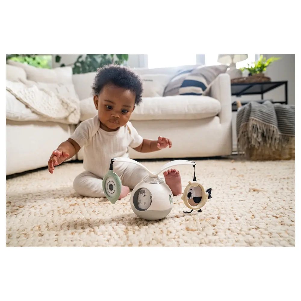 Tiny Love Black and White Decor 2-in-1 Tummy Time Mobile Entertainer with 360 Degree Rotating Arms, Music and Lights, Mirror and Peek-a-Boo Window, 0m+ - 3333130871 - Image 7