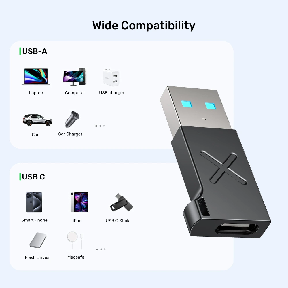 Unitek 10Gbps USB-A to USB-C Adapter, 3A Power Output, Zinc Alloy, Black - A1049ABK01 - Image 9