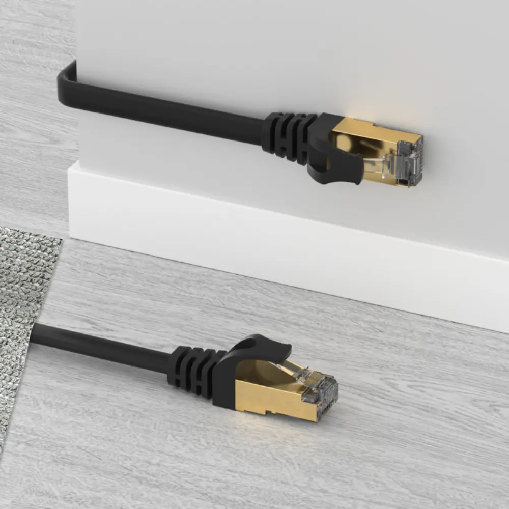 Unitek 10M Cat 7 SSTP RJ45 Flat Ethernet Cable, 10Gbps, 500MHz, Ultra-Slim 1.8mm, EMI Shielded, Gold-Plated Connectors, Bare Copper, Black - C1897BK-10M - Image 5